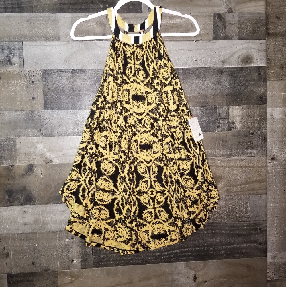 Free People black and yellow top
